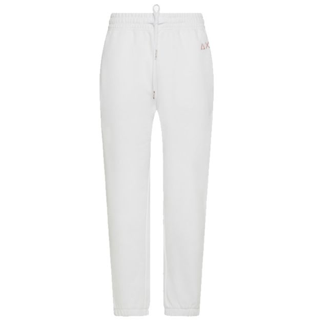 SUN68 PANTALONE LONG COTTON FL BIANCO F44208-01