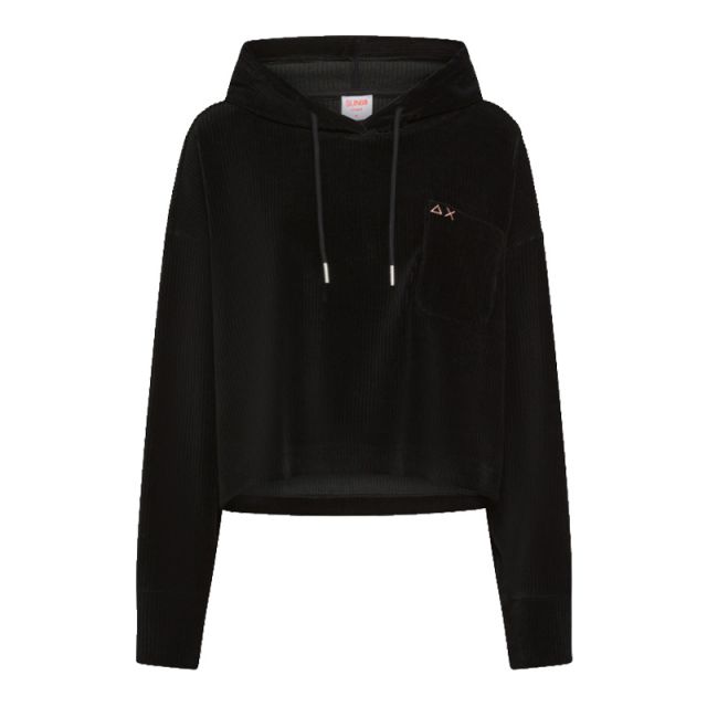 SUN68 FELPA HOODY CORDUROY FLEECE NERO F44227-11