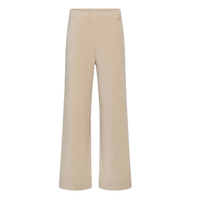 SUN68 PANTALONE WIDE LONG FLEECE BEIGE F4429-16