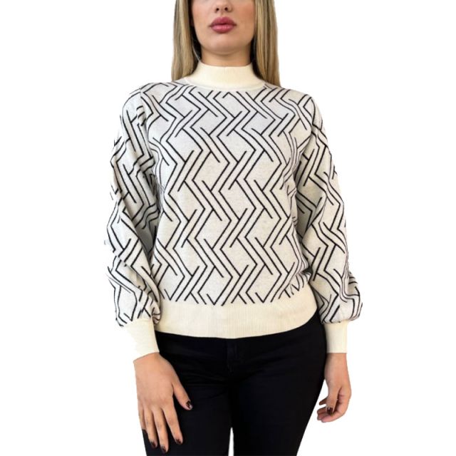 ONLY MAGLIA COLLO ALTO GEOMETRICO 15327635-B